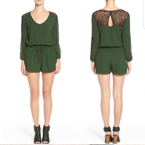 hunter green romper